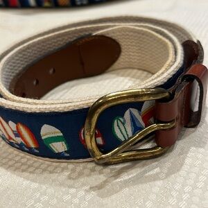 Leather Man Ltd top grain leather sailboat belt with solid brass buckle size 36